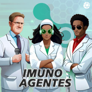 Capa do podcast Imuno Agentes do Centro de Pesquisa em Imuno-oncologia (CRIO)